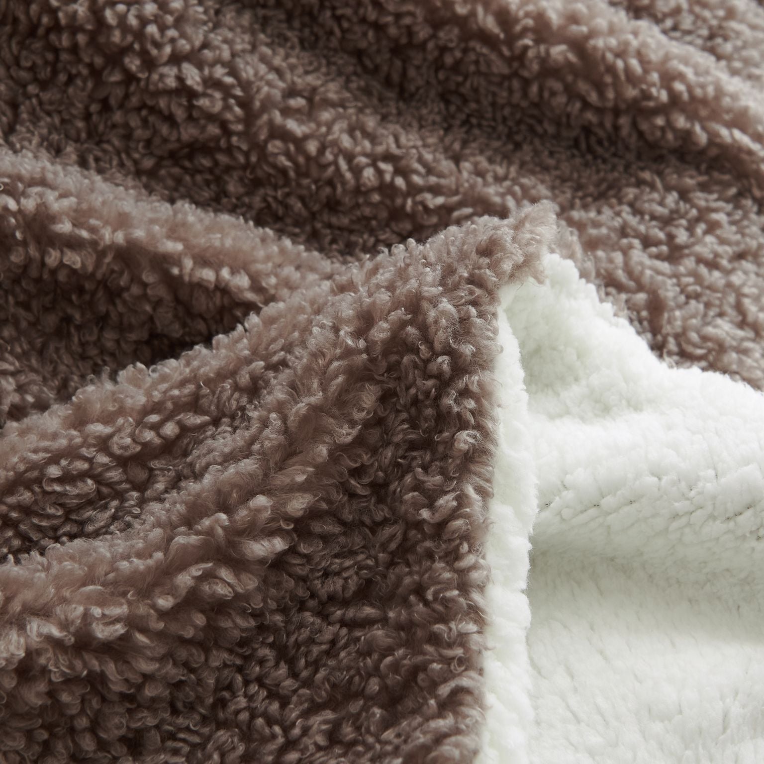 Alpaca Faux Fur to Sherpa Throw Blanket 50 x 60 inches Cashmere