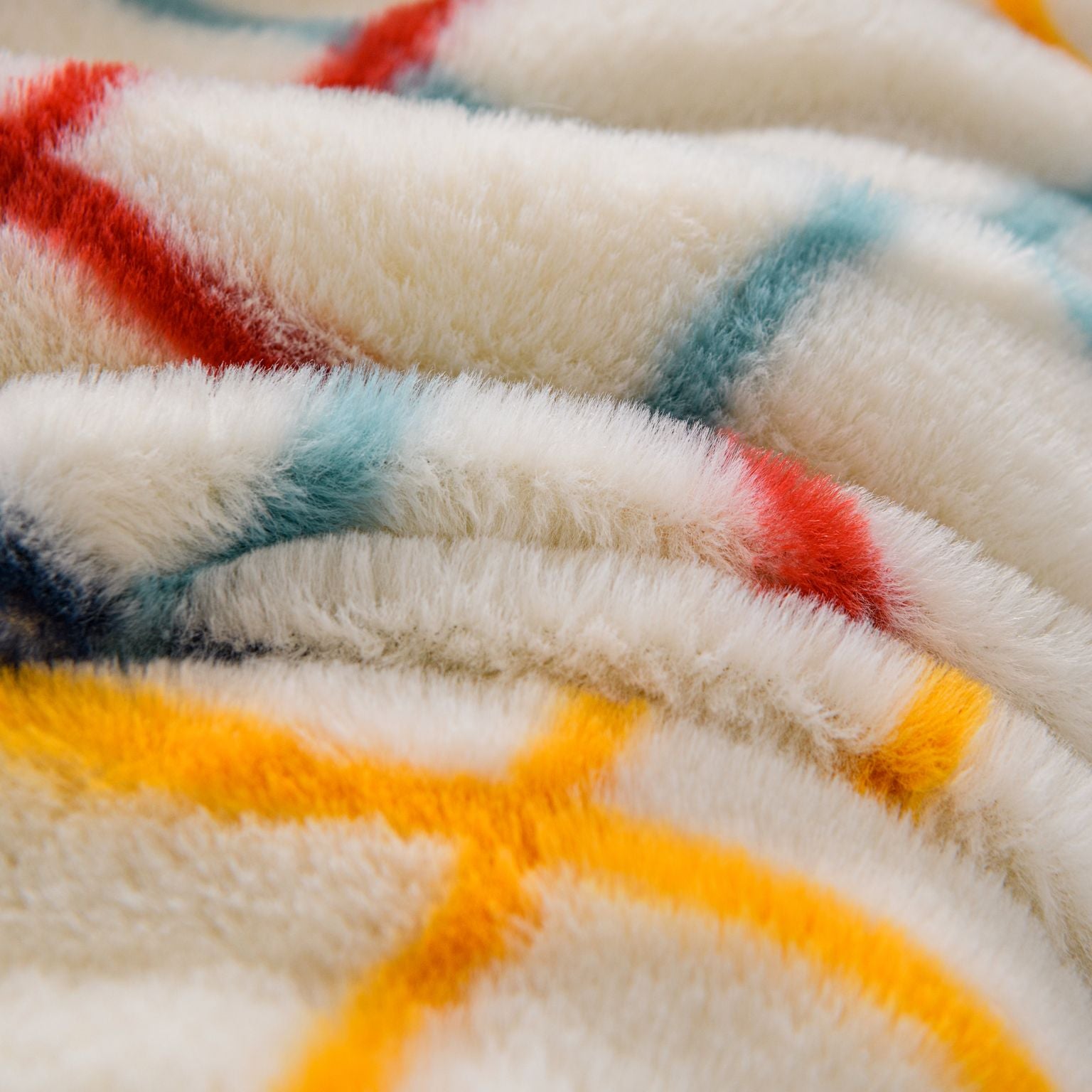 Printed Fur to Sherpa Throw Blanket 50 x 60 inches Aldin Grid to White