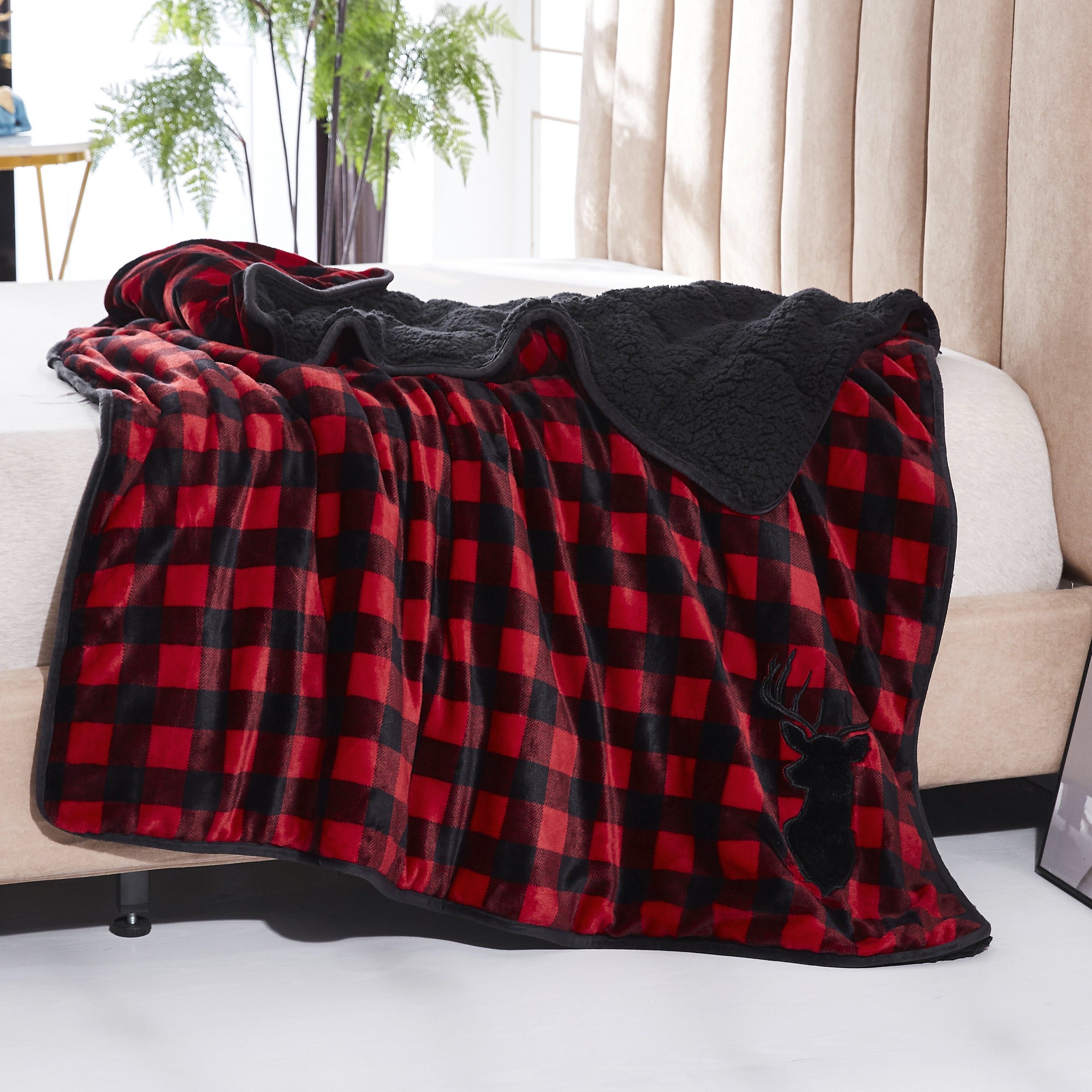 Silky Soft Velvet to Sherpa Reverse Weighted Blanket- 15 lb