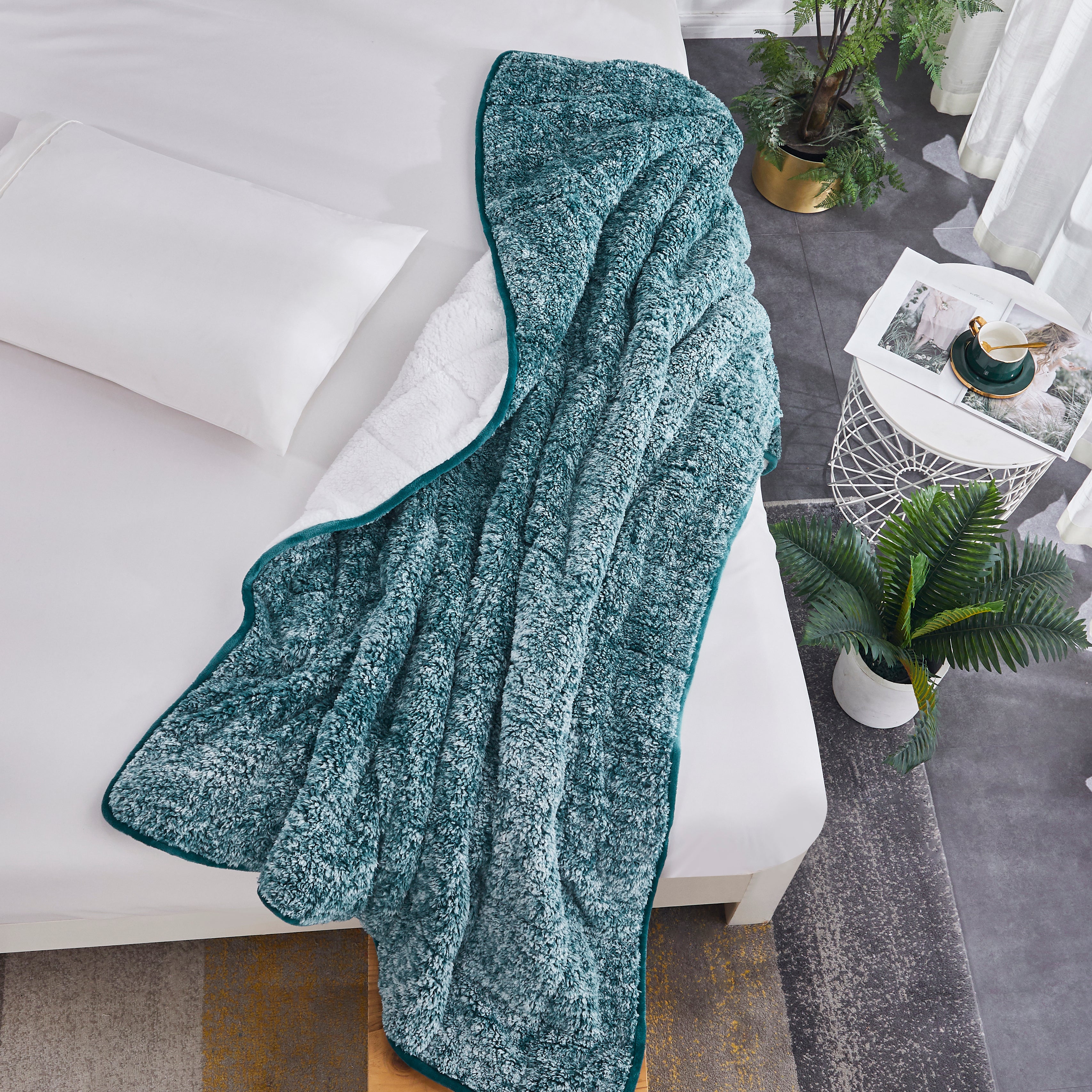 Cozy Teddy Sherpa Reverse Weighted Throw- 10, 12 & 15 lb