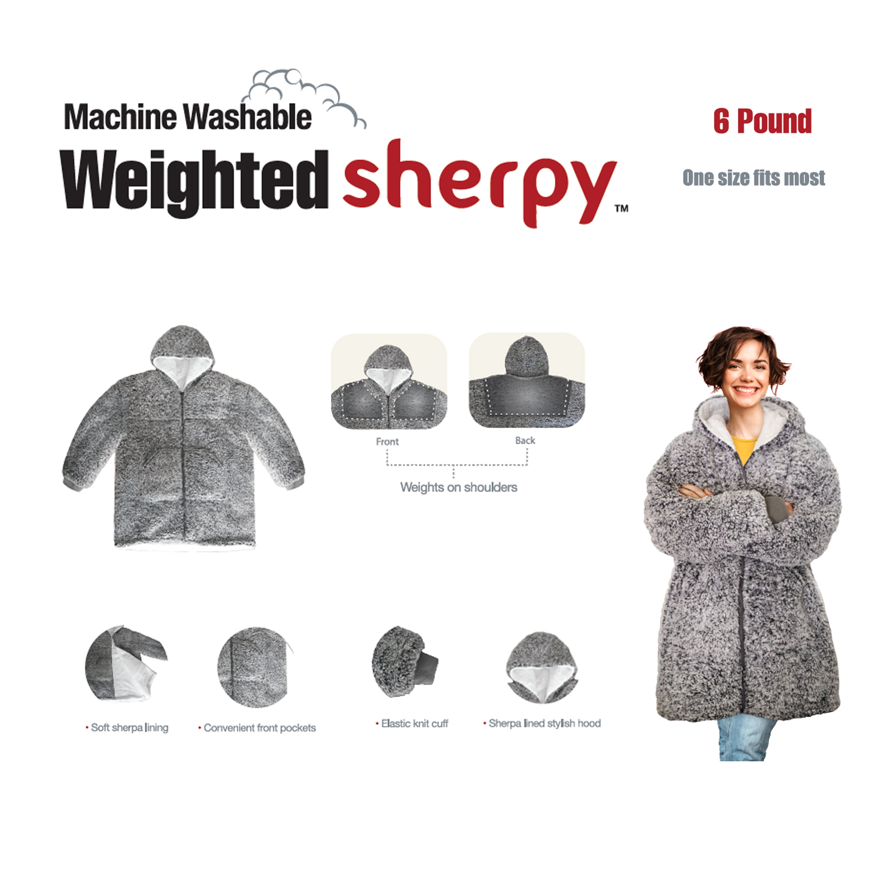 Weighted Teddy Sherpy Machine Washable 6 lb